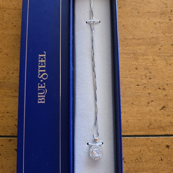 NEW genuine Blue Steel stainless steel crystal and cubic zirconia pendant. - Picture 2 of 3